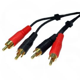 3m Audio Cable -2 x RCA Male ( Red & Black ) Plug to 2 x RCA Male Plug - 2RR-203