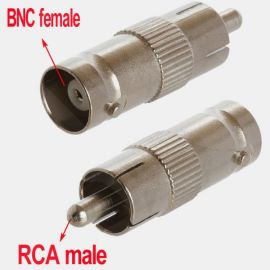 BNC Female to RCA Phono Male Cable Connectors for CCTV