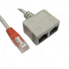 RJ45 Splitter Economiser UTP Male to 2 x Female VOICE / VOICE Connectors RJ-ECONVV