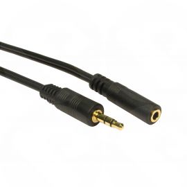 15M Black 3.5mm Jack Stereo Male to Female Socket AUDIO EXTENSION Cable Gold (2TT-115)