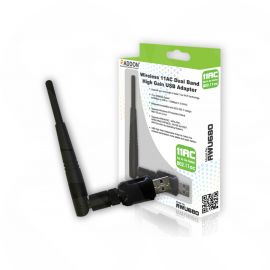 Addon Wireless 11Ac Dual Band High Gain Usb Adapter With Antenna (Awu680)