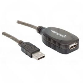 Manhattan Usb Active Extension Cable, Hi-Speed Usb 2.0 10M. A-Male/A-Female Black Blister 150248