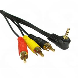 Audio Video Cable 3.5mm Male Plug to 3 x RCA Male Plug 1M Gold connectors