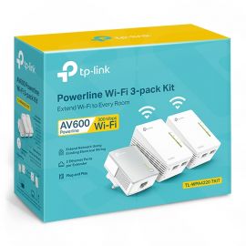 TP-LINK (TL-WPA4220T KIT) 300Mbps AV600 Wireless N Powerline Adapter Triple Kit