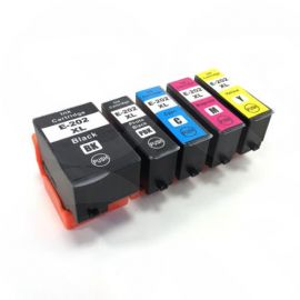 E-T202XL (BK/PBK/C/M/Y) Full set of Compatible Ink Cartridges for Expression Premium XP-6000 / XP-6001 / XP-6005 Printers