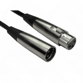 15m 3-Pin XLR Male to Female Cable Silver Connection, Gold Pins Retail. 2XLR-SV115