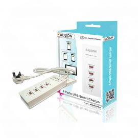 Addon ADDSC400 Universal 4 Ports USB Smart Charger with UK Power Adapter