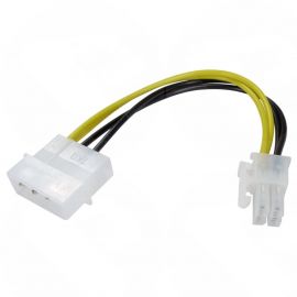 Power Cable 15cm Molex to 4 Pin connector power cable (88RB-528) on to motherboard to power CPU