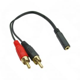 0.2m 3.5mm Stereo Female to 2 x RCA Male (Black & Red) - Gold Pins 3-3F2RCAM