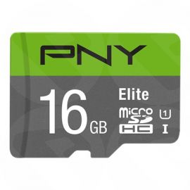 PNY microSDHC Elite 16GB Micro SDXC Card with SD Adapter, UHS-I Class 10