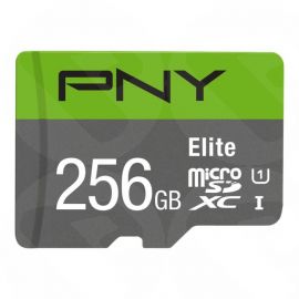 PNY microSDXC Elite 256GB Micro SDXC Card with SD Adapter, UHS-I Class 10