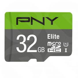 PNY microSDXC Elite 32GB Micro SDXC Card with SD Adapter, UHS-I Class 10