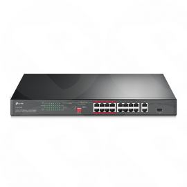 TP-LINK (TL-SL1218P) 16-Port 10/100 Mbps + 2-Port Gigabit Rackmount Switch with 16-Port PoE+