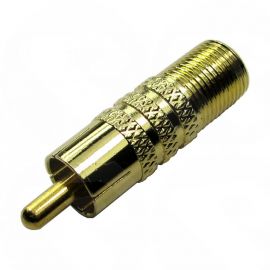 F Connector (female) to RCA (male) Metal Gold Adapter : 3-FF-RCAM