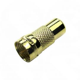 F Connector (male) to RCA (female) Metal Gold Adapter : 3-FM-RCAF