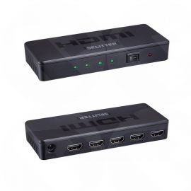 LMS Data 4 Way HDMI Video Splitter 1 PC to 4 Monitors (supports 3D) 1080P C-HDMI-SP-4-E