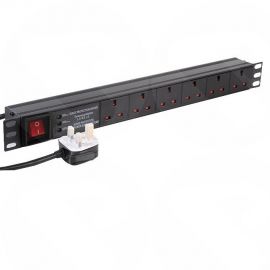 Dynamode LMS Data 6-Way 1U 19" Horizontal Rackmount PDU & Surge Protection (13A) PDU-6WS-H-SP-1U-3M