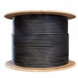 CCA - UTP CAT 6E Solid BLACK EXTERNAL PVC CABLE, DRUM - 305M (RJ45)