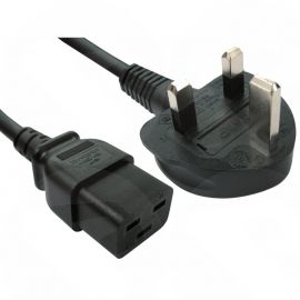 2m UK Plug to C19 Mains Lead