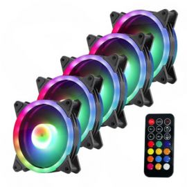 Jedel 120mm 5 RGB Fans with Controller and Remote Control, manual Packing 120mm-RGB-CTL