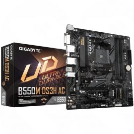 Gigabyte B550M DS3H AC mATX Motherboard for AMD AM4 CPUs, Dual Band Wi-Fi