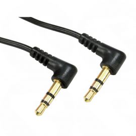 2m 3.5mm Stereo Cable (Two Angled Connectors Male to Male) - Black