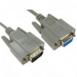 2m Serial 9-pin (DB9 M) Male to 9-pin (DB9 F) Female Cable RS232 Grey SL-904