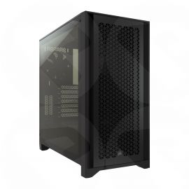 Corsair 4000D Airflow Gaming Case w/ Tempered Glass Window, E-ATX, 2 x AirGuide Fans, High-Airflow Front Panel, USB-C, Black