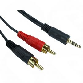 20m Stereo Cable 3.5mm Male Plug to 2 x RCA Male Gold connectors 2TR-320