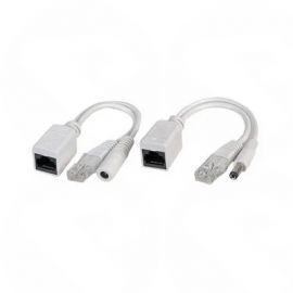 IP CCTV PoE Passive Splitter Cables - C-SPLT-POE (PoE injector (RJ45 plug + male 2.1mm DC power jack) and PoE splitter (RJ45 splitter + female 2.1mm DC power plug)