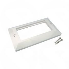 Dual Gang Euro Module Faceplate Frame to take up to 4 50mm x 25mm clip in Cat5e/Cat6 modules AV-MODDLF