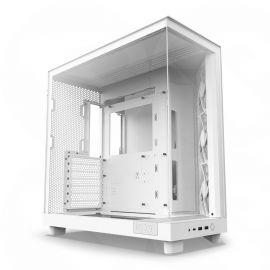 NZXT H6 Flow Compact Dual Chamber Mid-Tower Airflow Case - White