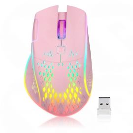 Vegcoo Pink Rechargeable Wireless Mouse