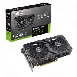 Asus GeForce DUAL RTX 4070 EVO OC, PCIe4, 12GB DDR6X, HDMI, 3 DP, 2550MHz Clock, Overclocked