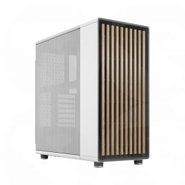 Fractal Design North Chalk White (White Solid) Case, ATX, Fine Mesh Side, 2 Fans, USB-C, Oak Front