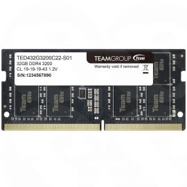 Team Elite 32GB, DDR4, 3200MHz (PC4-25600), CL22, SODIMM Memory