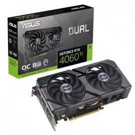 Asus DUAL GeForce RTX 4060 Ti EVO OC, PCIe4, 8GB GDDR6, HDMI, 3 DP, 2595MHz Clock, Overclocked