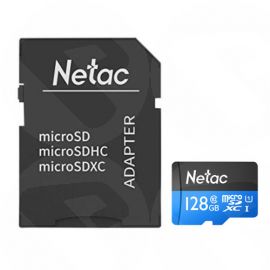 Netac P500 128GB MicroSDXC Card with SD Adapter, U1 Class 10, Up to 90MB/s