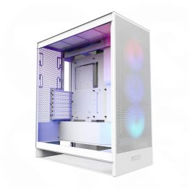 NZXT H7 Flow RGB (2024) Mid Tower Tempered Glass PC Gaming Case White