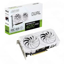 Asus DUAL GeForce RTX 4070 SUPER EVO OC, PCIe4, 12GB DDR6X, HDMI, 3 DP, 2550MHz Clock, Overclocked, White