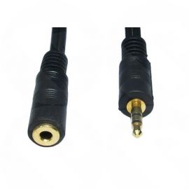 5M Black 3.5mm Jack Stereo Male to Female Socket AUDIO EXTENSION Cable Gold (2TT-105)