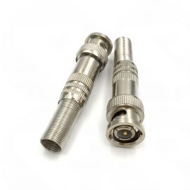 BNC Male Connector Plug to RG59 Coax Cable (SPRING) Coupler Adapter for CCTV