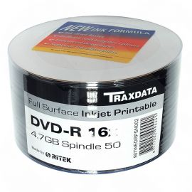 Traxdata Ritek White Printable 16X Dvd-R 50'S