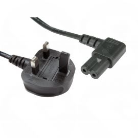 1.8M POWER CABLE Right Angled FIGURE 8 WITH UK PLUG Lead RB-298WRA