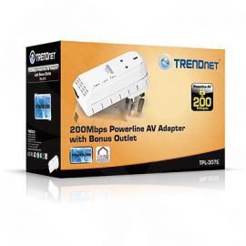 Trendnet TPL-307E 200Mbps Powerline Av Adapter With Bonus Outlet 