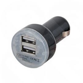 Dual USB Car Charger 5V 2Amp Black LMS01A-2U-2A-B