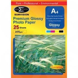 Sumvision 25 x A4 200gm Glossy Photo Paper Premium