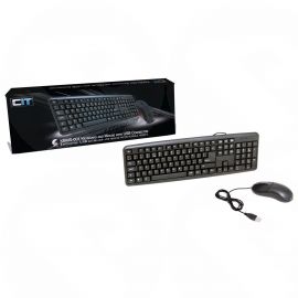 CIT Wired Keyboard and Mouse Desktop Kit, USB, Plug & Play KBMS001