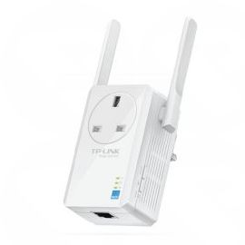 TP-LINK (TL-WA860RE) 300Mbps Wall-Plug Wifi Range Extender, AC Passthrough, 1 LAN