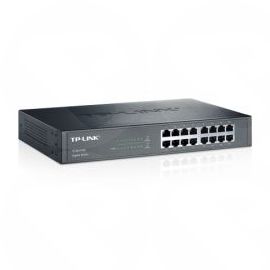 TP-LINK (TL-SG1016D) 16-Port Gigabit Unmanaged  Desktop/Rackmount Switch, Steel Case